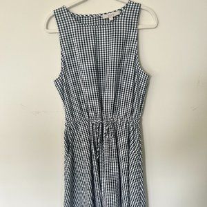 LOFT- Black/White Gingham Sundress- Size large